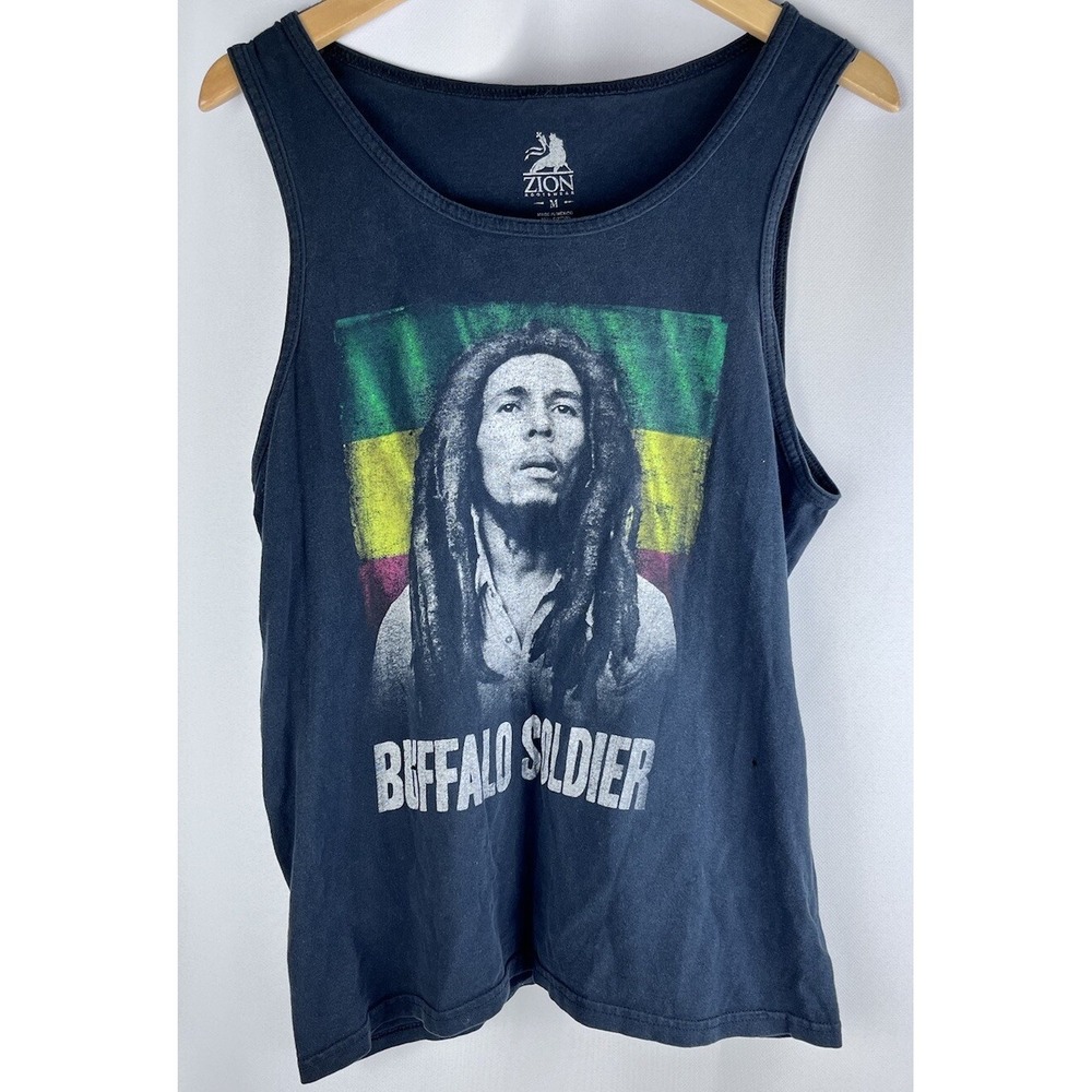 Bob Marley Mens Tank Top Size Small Zion Rootswear Black Graphic 70s Reggae 2017